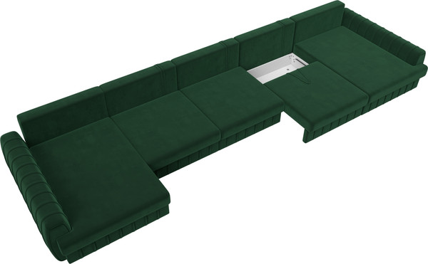 Изображение товара Диван П-образный Лига Диванов Лига-057 НПБ МегаЛонг / 129357 (велюр Seven 626 зеленый)