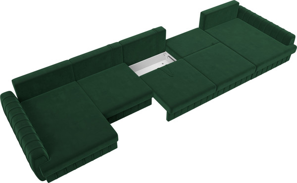 Изображение товара Диван П-образный Лига Диванов Лига-057 НПБ МегаЛонг / 129357 (велюр Seven 626 зеленый)