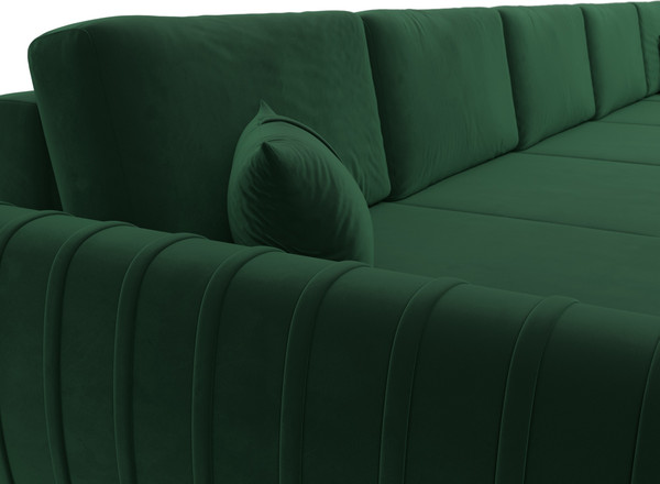 Изображение товара Диван П-образный Лига Диванов Лига-057 НПБ МегаЛонг / 129357 (велюр Seven 626 зеленый)
