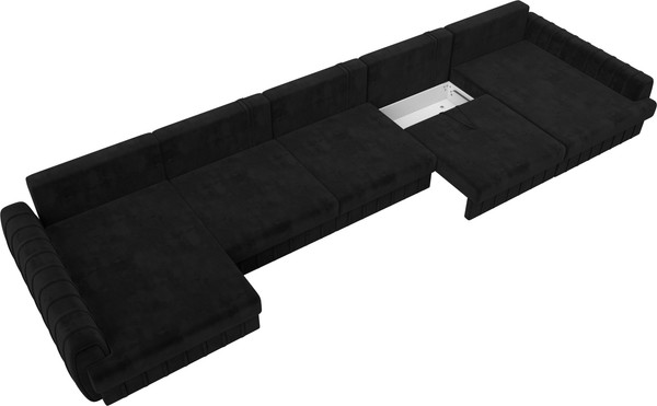 Изображение товара Диван П-образный Лига Диванов Лига-057 НПБ МегаЛонг / 129360 (велюр Seven 35 черный)