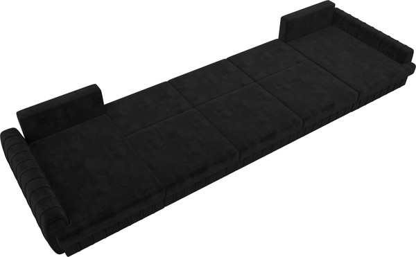 Изображение товара Диван П-образный Лига Диванов Лига-057 НПБ МегаЛонг / 129360 (велюр Seven 35 черный)