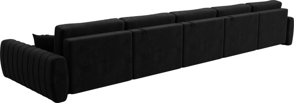 Изображение товара Диван П-образный Лига Диванов Лига-057 НПБ МегаЛонг / 129360 (велюр Seven 35 черный)