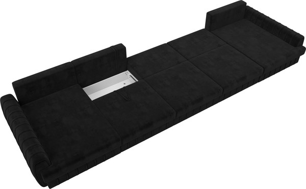 Изображение товара Диван П-образный Лига Диванов Лига-057 НПБ МегаЛонг / 129360 (велюр Seven 35 черный)