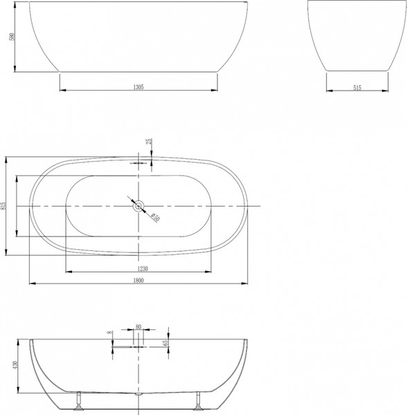 Изображение товара Ванна акриловая Abber AB9263-1.8 (белый)