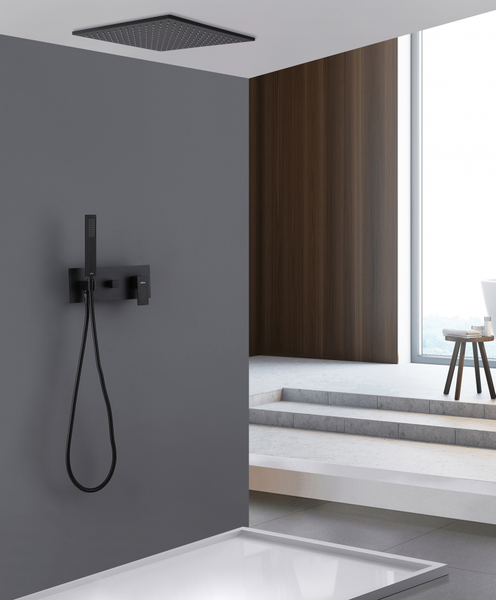 Изображение товара Душевая система со смесителем Abber Daheim AF8221B (черный матовый)