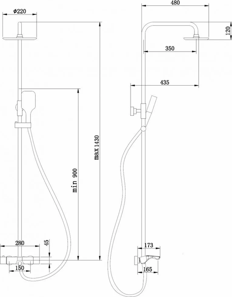 Изображение товара Душевая система со смесителем Abber Thermostat AF8516SPL (сатин)