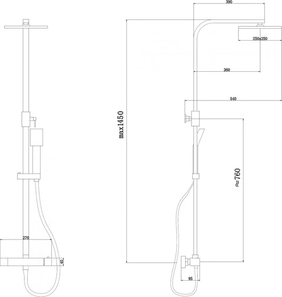 Изображение товара Душевая система со смесителем Abber Daheim AF8260NGL (никель)