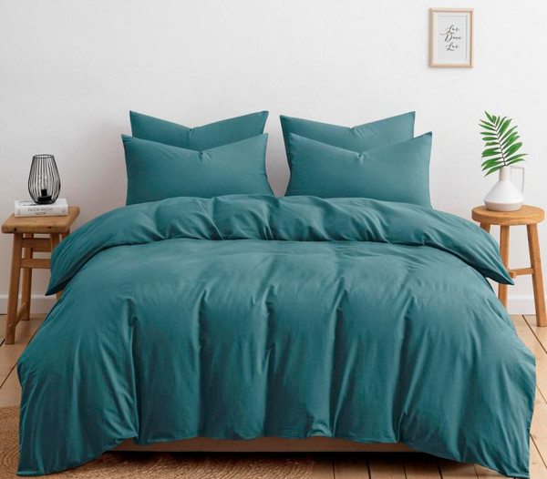 Изображение товара Комплект постельного белья Ночь нежна Темно-бирюзовый Евро 50x70 / 815