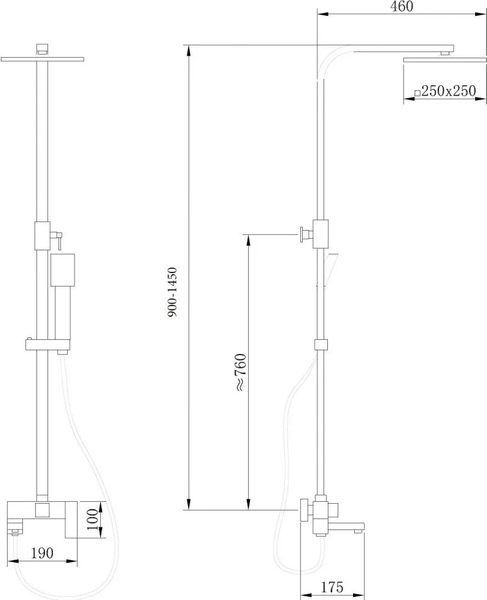 Изображение товара Душевая система со смесителем Abber Daheim AF8216BL (черный матовый)