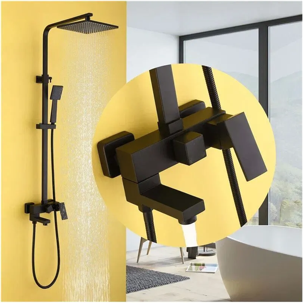 Изображение товара Душевая система со смесителем Abber Daheim AF8216BL (черный матовый)