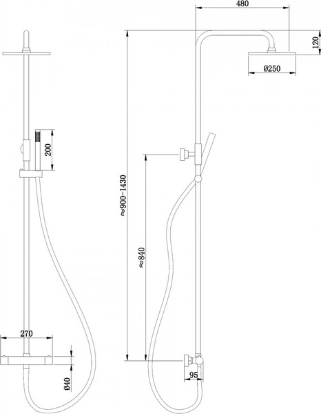 Изображение товара Душевая система со смесителем Abber Wasser Kreis AF8160L (хром)