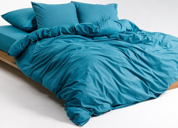 Изображение товара Комплект постельного белья Ночь нежна Темно-бирюзовый Евро 70x70 / 815