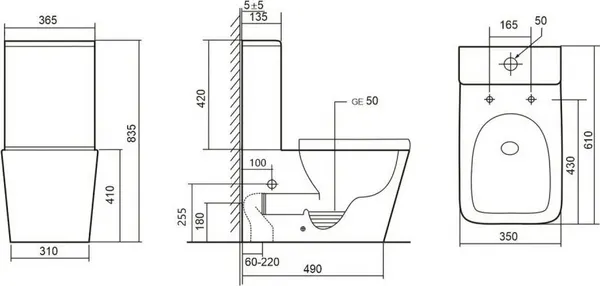 Изображение товара Унитаз напольный Abber Rechteck AC1210T (белый)