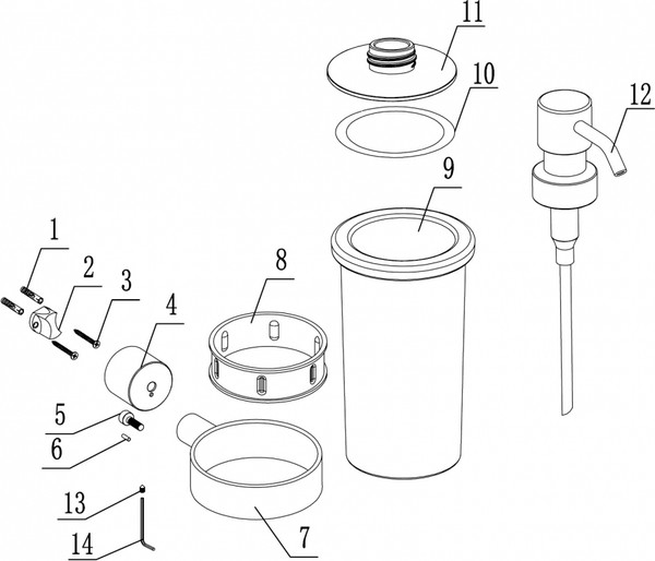 Изображение товара Дозатор для жидкого мыла Abber Osten 316 AA185A9BST (сталь брашированная)