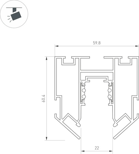 Изображение товара Шинопровод Arlight MAG-ORIENT-TRACK-2653-STR-G-2000 WH / 047570