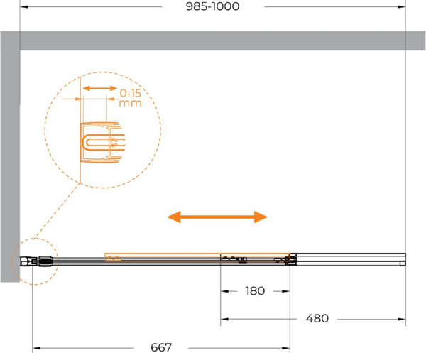 Изображение товара Стеклянная шторка для ванны Cezares SLIDER-FIX-VF-11-100/150-C-Cr