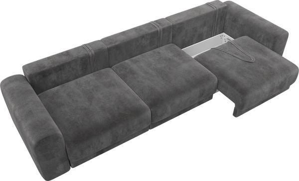 Изображение товара Диван Лига Диванов Лига-056 НПБ Лонг / 129138 (велюр Tower 10 серый)