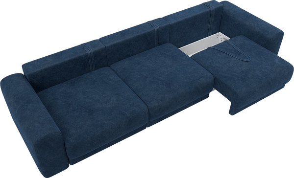 Изображение товара Диван Лига Диванов Лига-056 НПБ Лонг / 129147 (велюр Brut 11 синий)