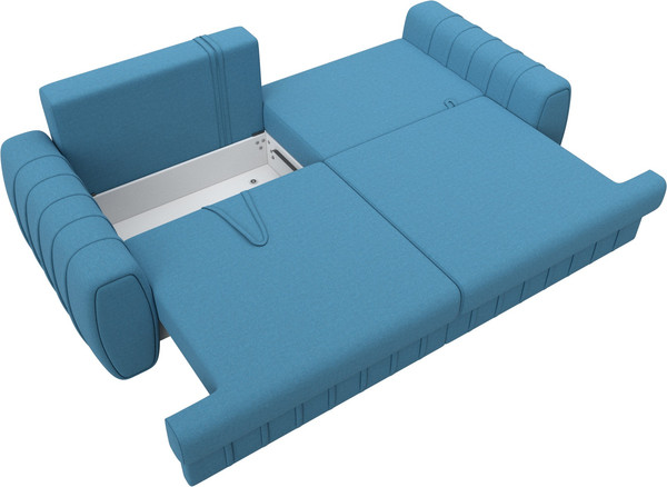 Изображение товара Диван Лига Диванов Лига-057 НПБ / 129208 (рогожка Амур 10 голубой)