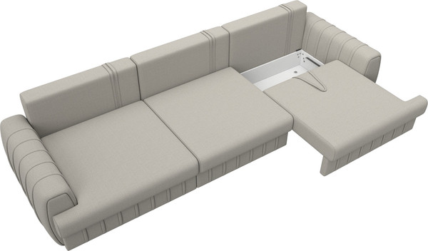 Изображение товара Диван Лига Диванов Лига-057 НПБ Лонг / 129234 (рогожка Амур 02 бежевый)