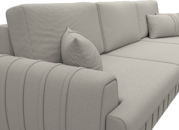 Изображение товара Диван Лига Диванов Лига-057 НПБ Лонг / 129234 (рогожка Амур 02 бежевый)