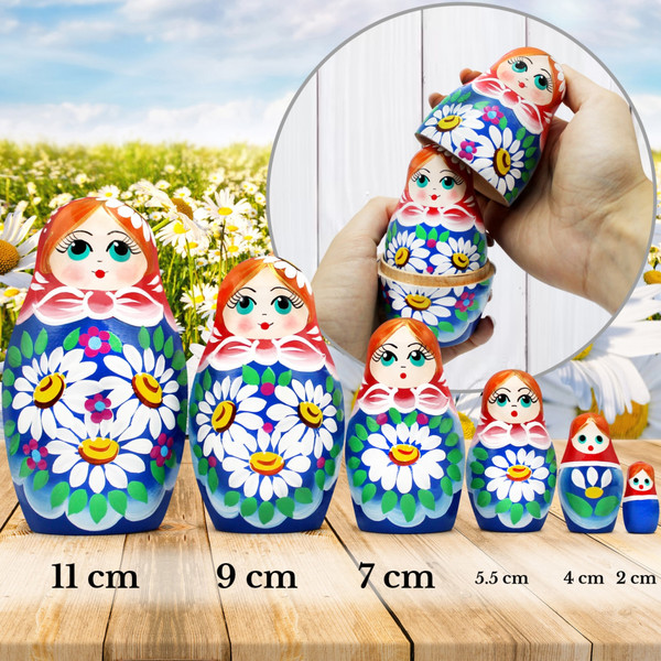 Изображение товара Матрешка сувенирная Брестская Фабрика Сувениров С ромашками / 6007
