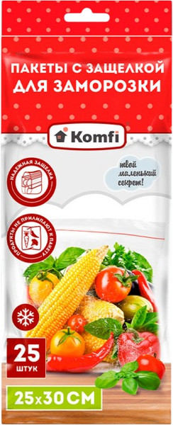 Изображение товара Комплект пакетов-слайдеров Komfi для заморозки HPZ203E (25шт)