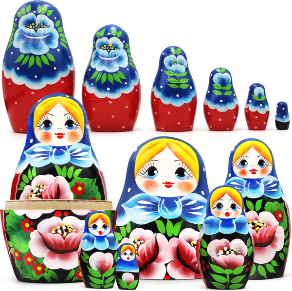 Изображение товара Матрешка сувенирная Брестская Фабрика Сувениров В сарафане с розами / 6057