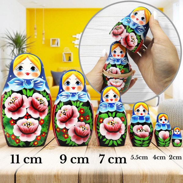 Изображение товара Матрешка сувенирная Брестская Фабрика Сувениров В сарафане с розами / 6057