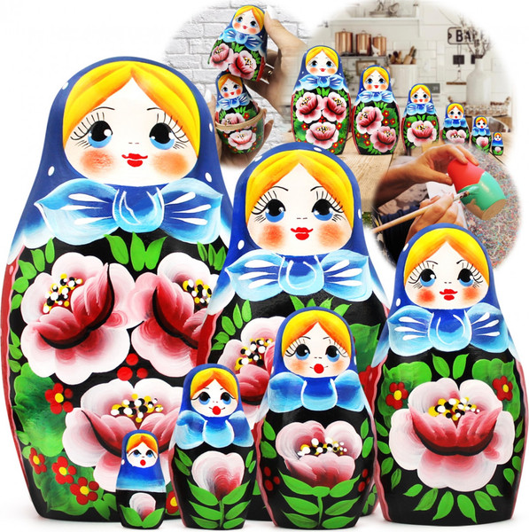 Изображение товара Матрешка сувенирная Брестская Фабрика Сувениров В сарафане с розами / 6057