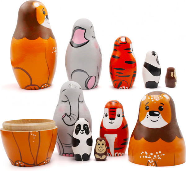 Изображение товара Матрешка сувенирная Брестская Фабрика Сувениров С экзотическими животными / 5315