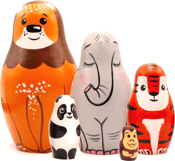 Изображение товара Матрешка сувенирная Брестская Фабрика Сувениров С экзотическими животными / 5315