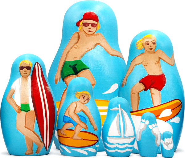 Изображение товара Матрешка сувенирная Брестская Фабрика Сувениров С серферами / 7337