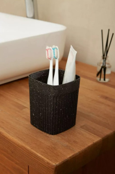 Изображение товара Стакан для зубной щетки и пасты Бытпласт Velvet / 433239350 (черный гранит)