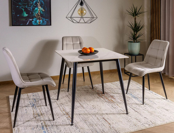 Изображение товара Обеденный стол Signal Rion 80x80 (белый глянец/черный)