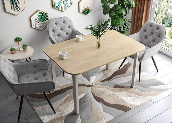 Изображение товара Обеденный стол Signal Dante II 90-130x90 (дуб кремона/кашемир)