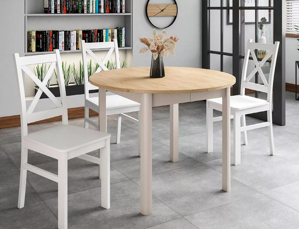 Изображение товара Обеденный стол Signal Dante 102-144x102 (дуб кремона/кашемир)