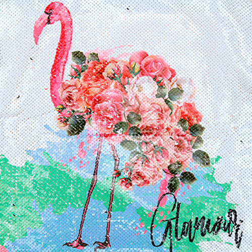 Изображение товара Наволочка декоративная Домашняя мода Фламинго 1 (39х39, рисунок/серебро)