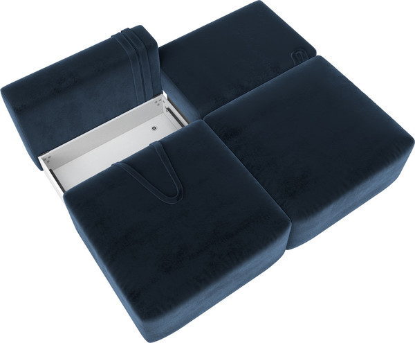 Изображение товара Диван Лига Диванов Лига-060 НПБ / 129457 (велюр Tower 13 синий)