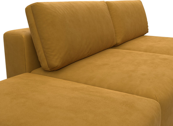 Изображение товара Комплект мягкой мебели Лига Диванов Лига-060 НПБ с пуфом / 129669 (велюр Brut 10 желтый)