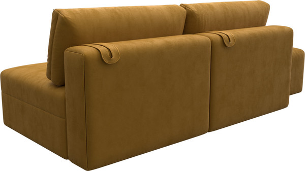 Изображение товара Комплект мягкой мебели Лига Диванов Лига-060 НПБ с пуфом / 129669 (велюр Brut 10 желтый)