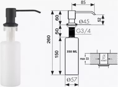 Изображение товара Мойка кухонная Wisent WS-34050BD/GER013 (с сифоном, дозатором и коландером)