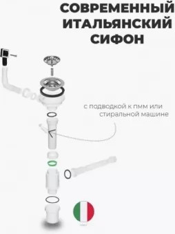 Изображение товара Мойка кухонная Wisent WS-34050BD/GER013 (с сифоном, дозатором и коландером)