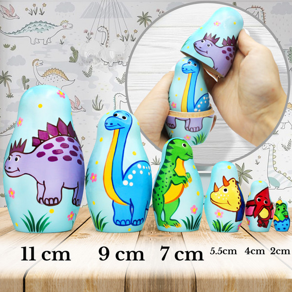 Изображение товара Матрешка сувенирная Брестская Фабрика Сувениров Динозавры / 6303 (6шт)