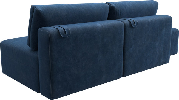Изображение товара Комплект мягкой мебели Лига Диванов Лига-060 НПБ с пуфом / 129672 (велюр Brut 11 синий)