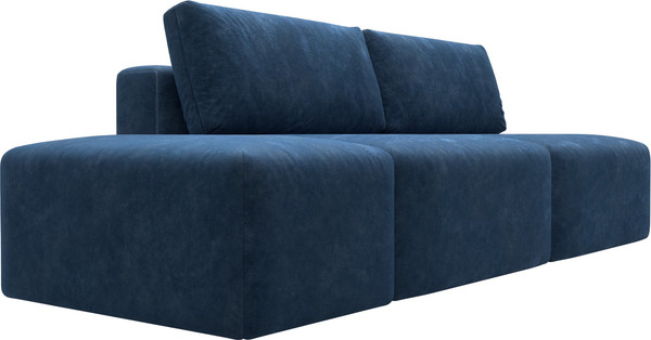 Изображение товара Комплект мягкой мебели Лига Диванов Лига-060 НПБ с пуфом / 129672 (велюр Brut 11 синий)