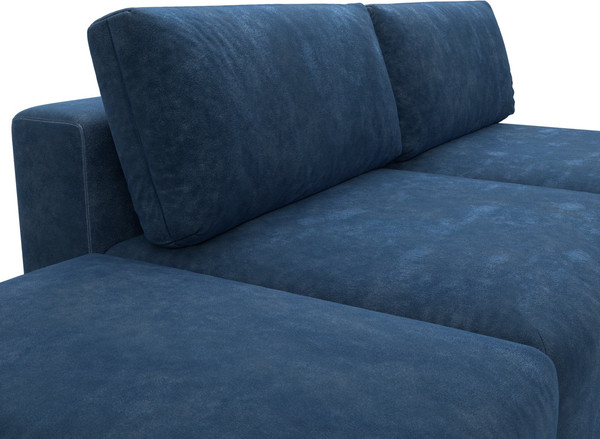 Изображение товара Комплект мягкой мебели Лига Диванов Лига-060 НПБ с пуфом / 129672 (велюр Brut 11 синий)