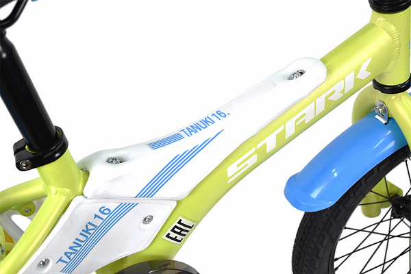 Изображение товара Велосипед STARK Tanuki 16 Boy 2023 / HQ-0010240 (зеленый/синий/белый, разобранный, в коробке)