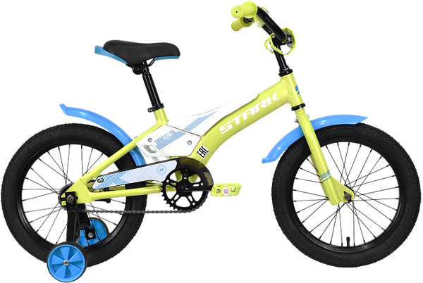 Изображение товара Велосипед STARK Tanuki 16 Boy 2023 / HQ-0010240 (зеленый/синий/белый, разобранный, в коробке)