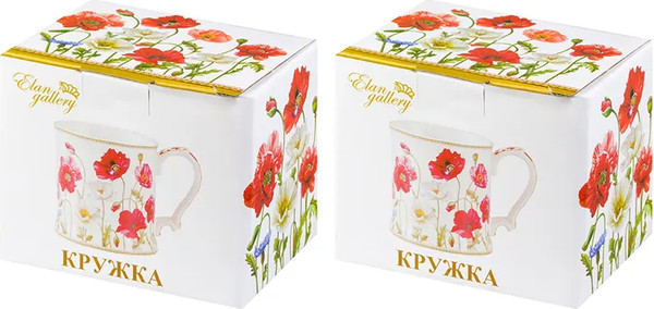 Изображение товара Кружка Elan Gallery New Bone China Маки / 420331_2 (2шт)